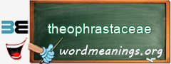 WordMeaning blackboard for theophrastaceae